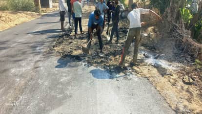Villagers Outraged by Disregard for Standards in Construction Work Tear Up 50 Meters of Road in Pilibhit