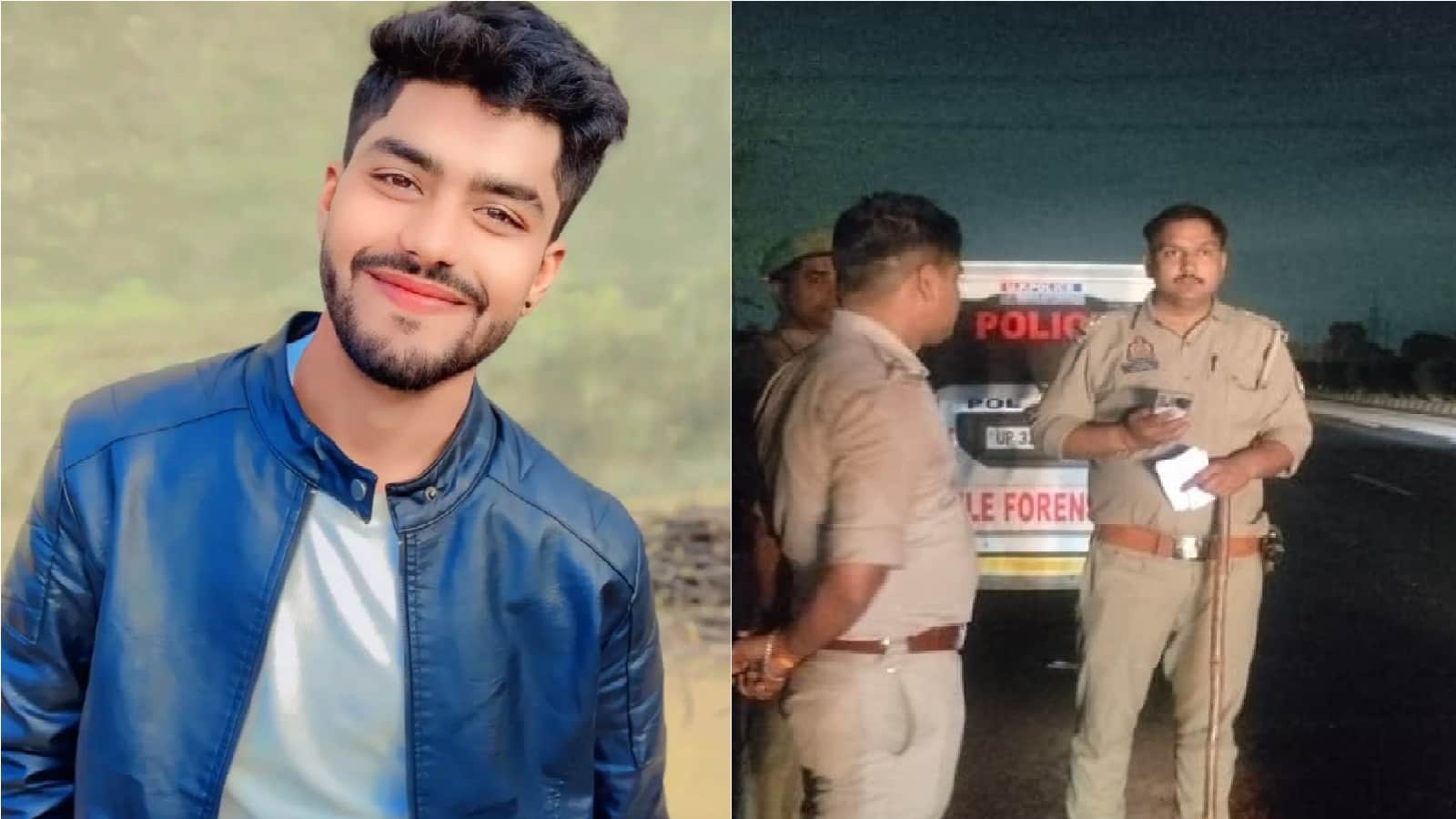 साक्षर कौशिक की फाइल फोटो और मौके पर पुलिस