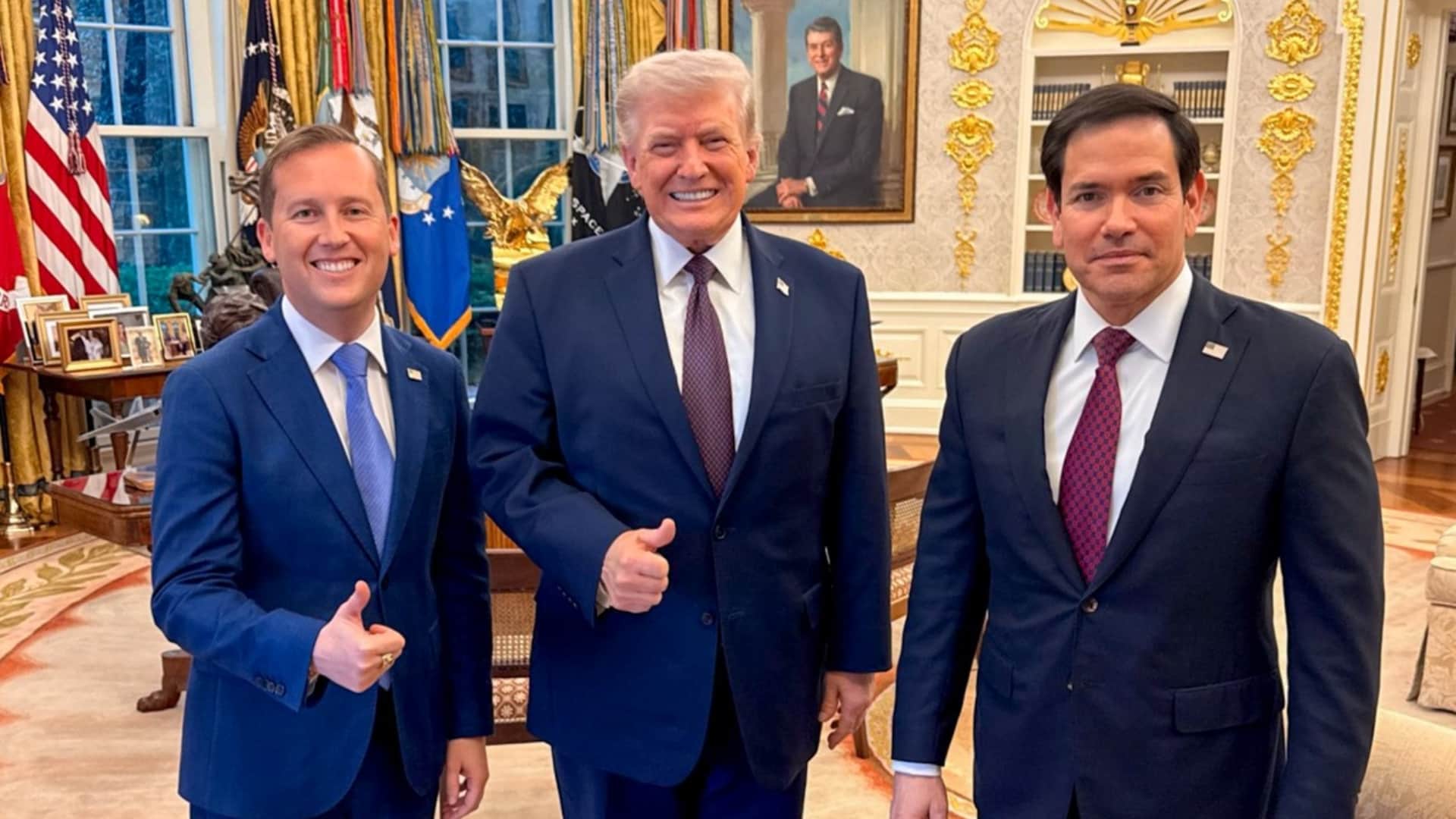 डोनाल्ड ट्रंप, मार्को रुबियो, सर्जियो गोर