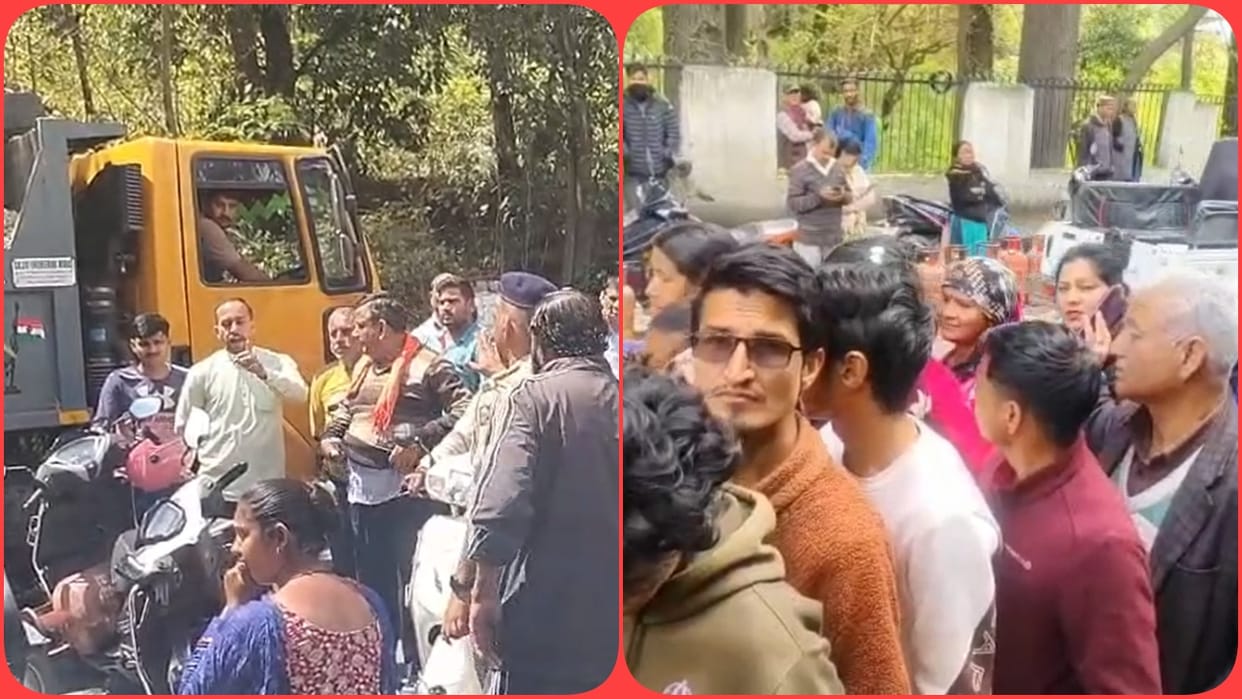 Gas Crisis in Himachal Villagers Block Traffic at Nohli Bridge in Hamirpur