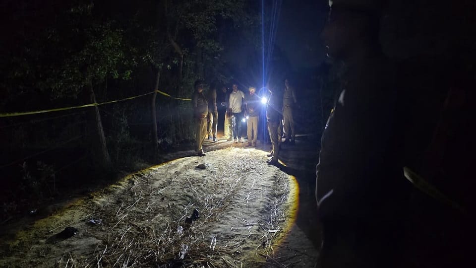 Partially burnt body of man found in field
