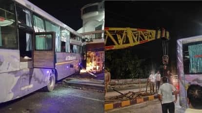 Mohanlalganj: Bus collides with house while trying to avoid truck, 35 injured including driver