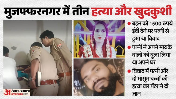 UP: ईदी का विवाद और थूक कर चाटने की बात, पेंटर ने बीवी और दो मासूम बच्चों का कत्ल कर खुद भी जान दी; पूरी कहानी