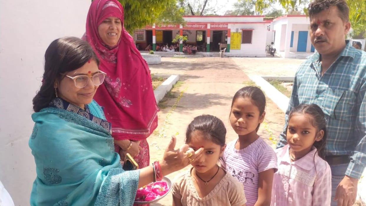 Lalitpur: Children welcomed to school on the first day of the new academic session
