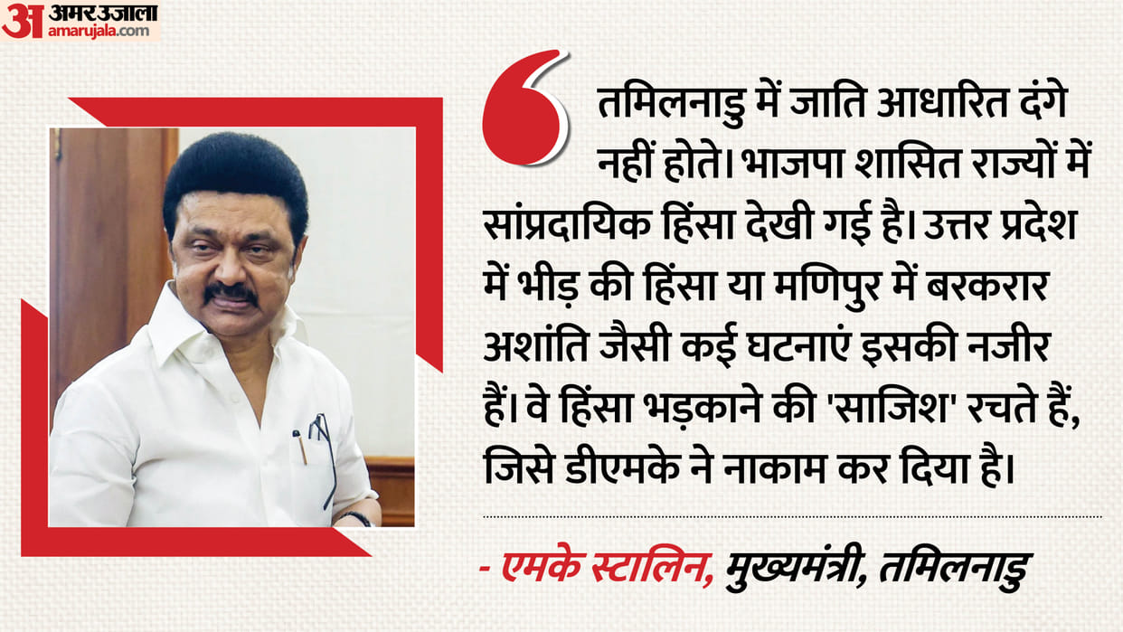 Tamil Nadu Election CM Stalin Accuses BJP of Conspiring to Incite Violence Cites Manipur and UP as Examples