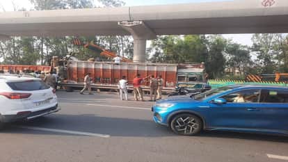 Horrific Truck Crash in Agra: Iron Rods Pierce Cabin Two Dead Highway Jammed