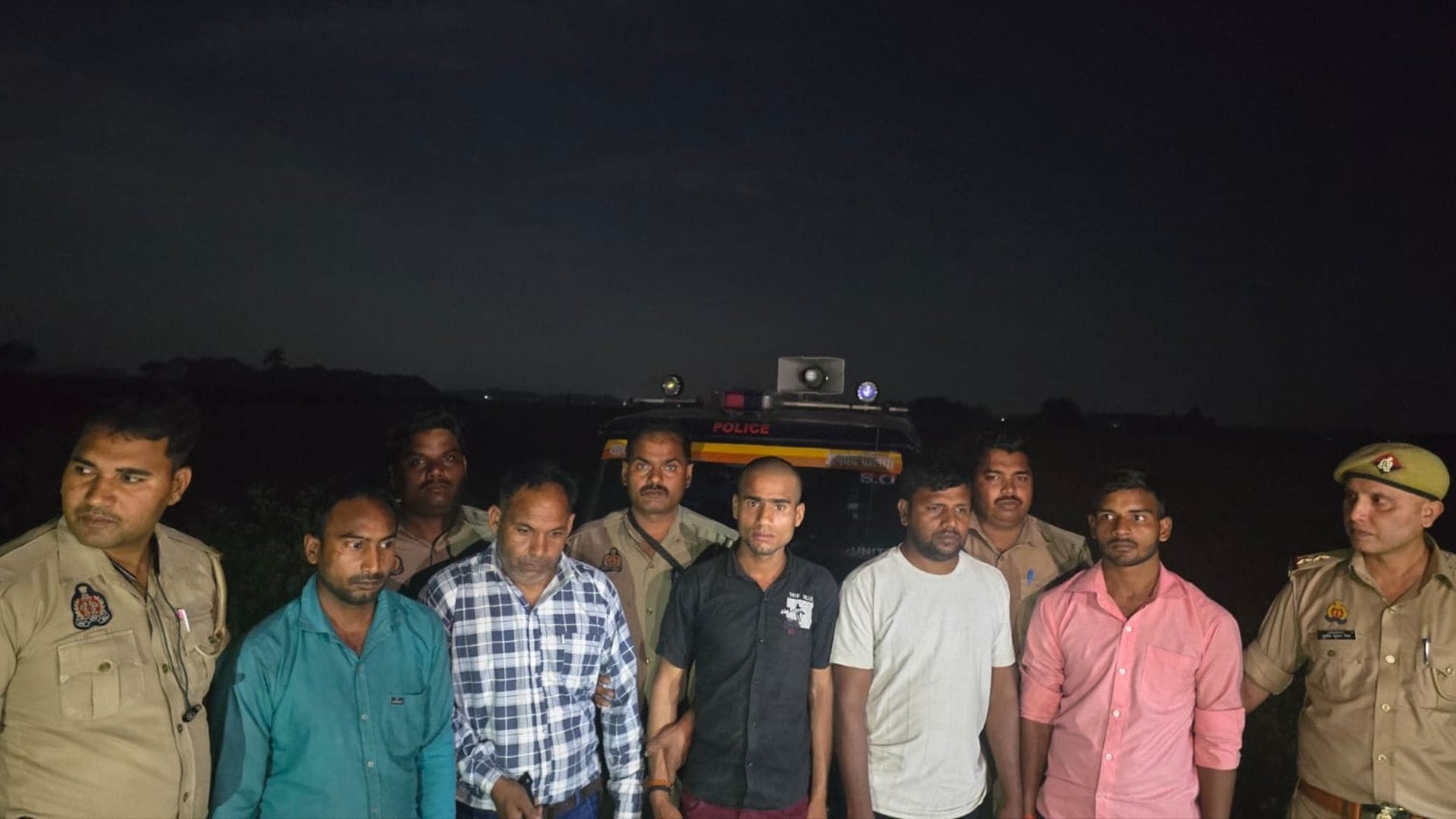 Police Encounter in Ballia Seven Accused from Power Cable Theft Gang Arrested