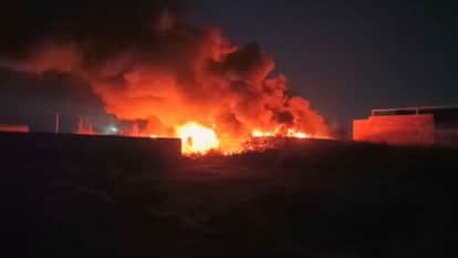 Massive Fire Breaks Out at Pipe Factory in Mathura