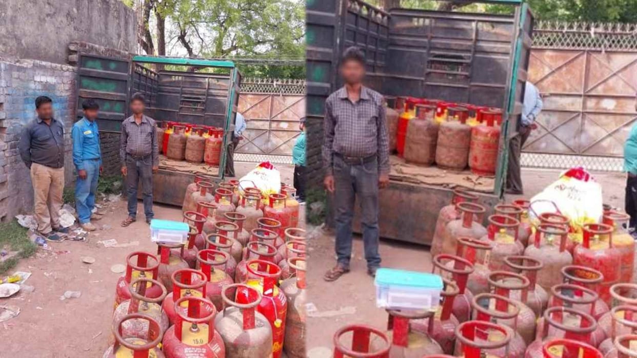 LPG Racket Busted in Palam 45 Gas Cylinders and Refilling Machine Recovered