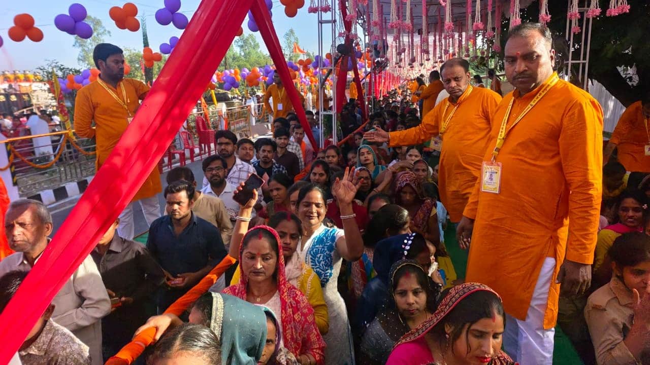 Foot Procession Held in Lakhimpur Kheri on Hanuman Janmotsav