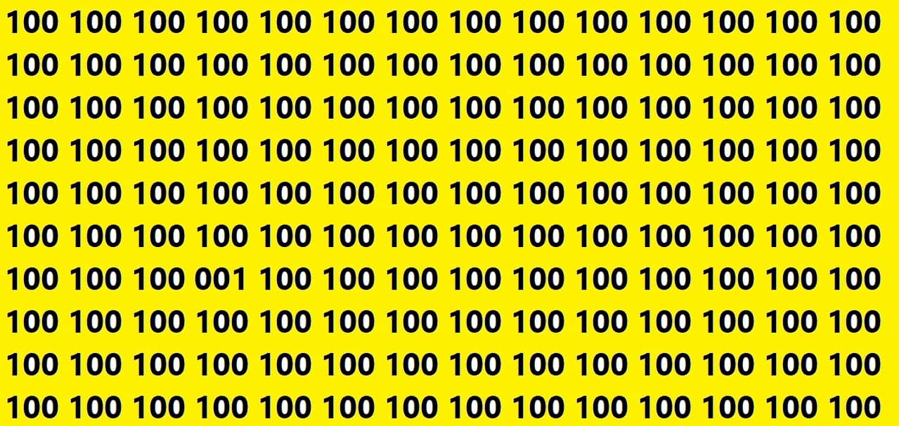 Optical Illusion Iq Test Brain Test If You Have Hawk Eyes then Find 001 In 12 Seconds
