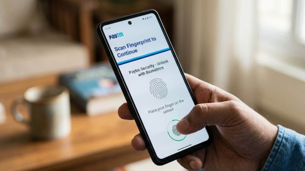 how to setup fingerprint biometric payment authentication on Paytm step by step process