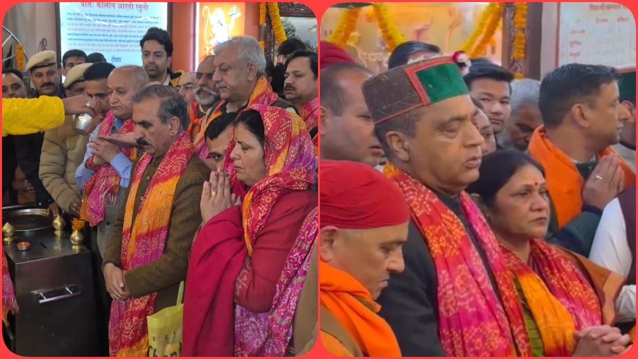 Hanuman Janmotsav CM Sukhu and the Lop Jairam Thakur Visit Jakhu to Seek Blessings on Hanuman Jayanti