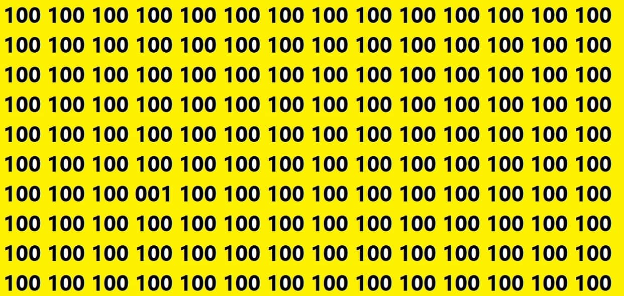 Optical Illusion Iq Test Brain Test If You Have Hawk Eyes then Find 001 In 12 Seconds