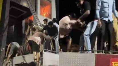 UP Fire breaks out in businessman three-story house; entire family trapped inside; maid jumps to save her l