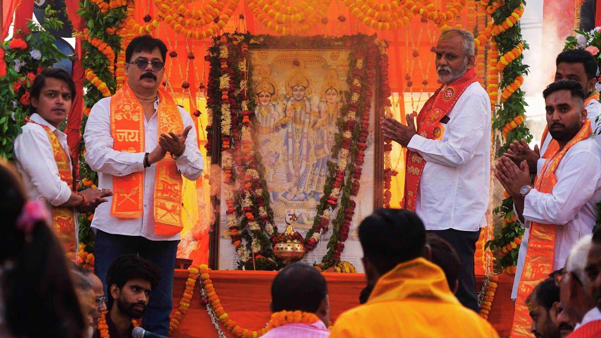 Hanuman Jayanti Chants of Hail Anjani Son Hanuman Resound Banners Bearing Name of Lord Rama