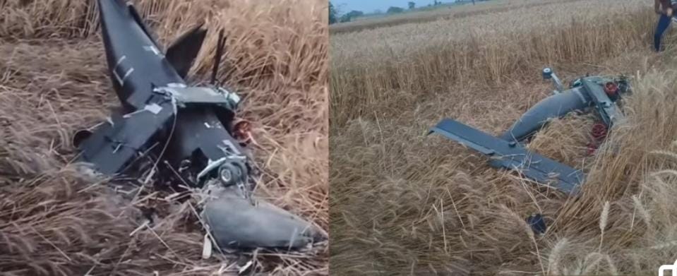 Drone crash in Saifai wheat field, probe underway