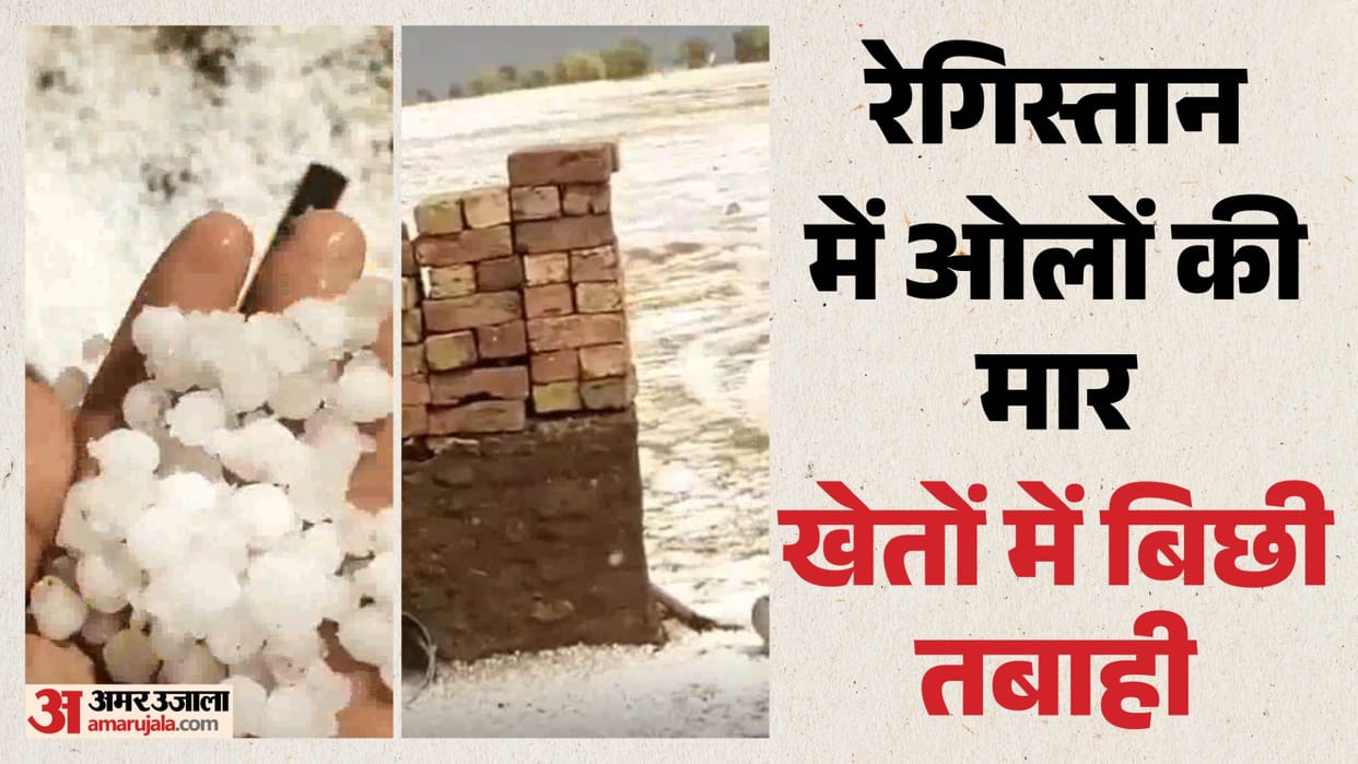 Rajasthan News: Hailstorm blankets dunes in white, sudden weather change cripples farmers