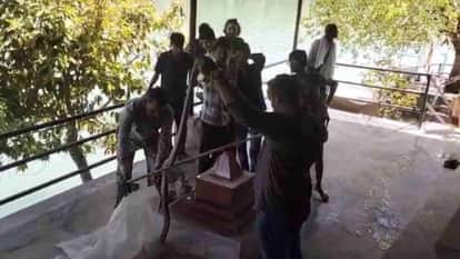 Seven foot long Copperhead snake spotted along the banks of the Ganges Rishikesh News