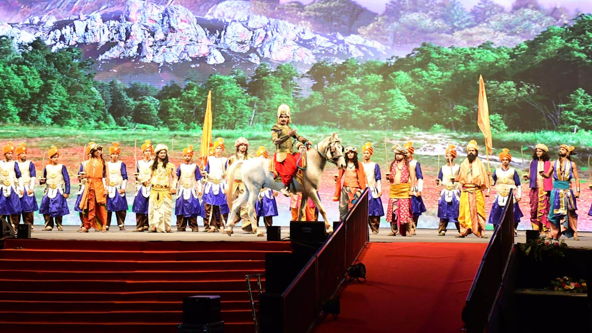 Emperor Vikramaditya 200 Artists Stage Grand Leela Adorned with Horses Chariots and Elephants