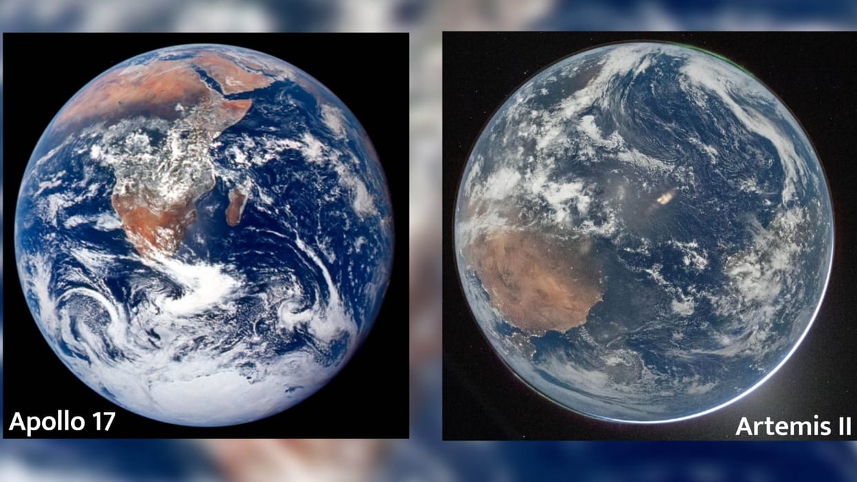 NASA unveils incredible Earth pic from Artemis II, compares it with 1972 Apollo 17 photo