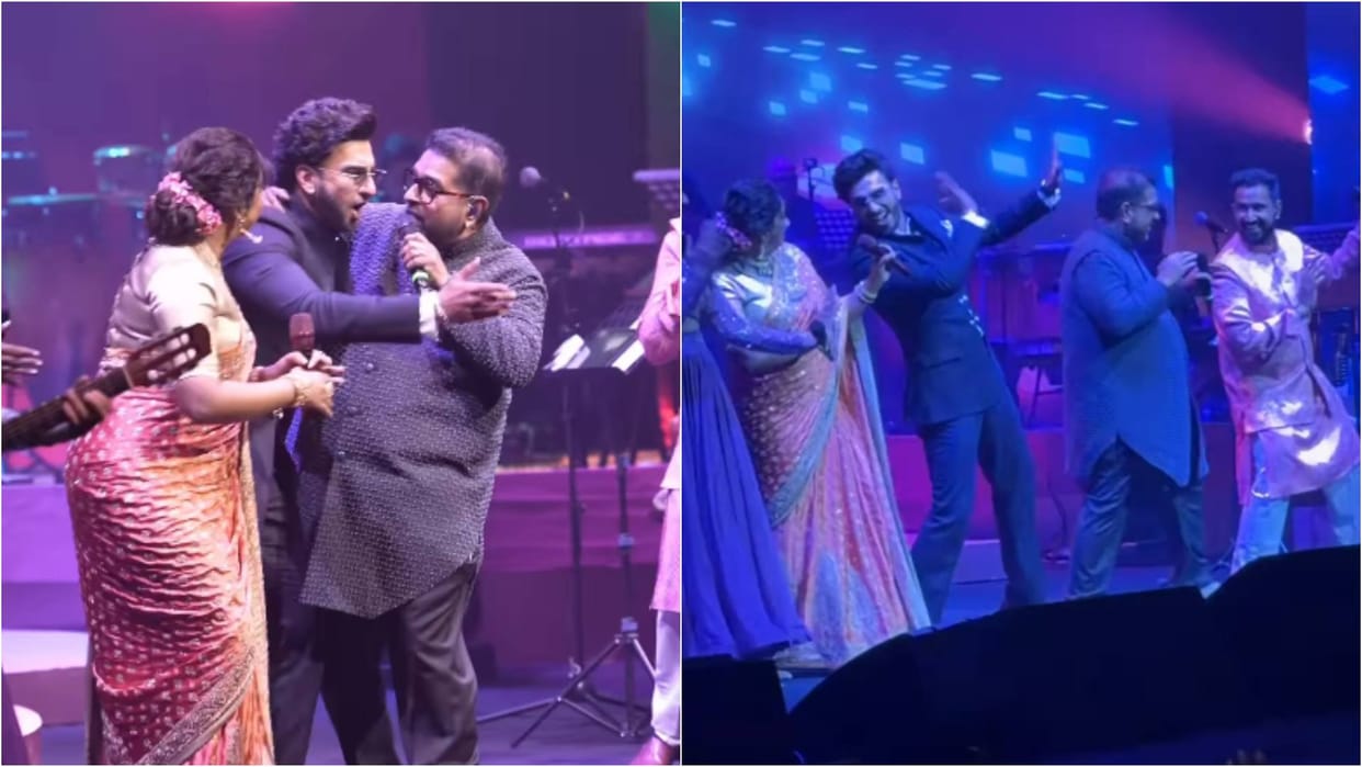 Dhurandhar Actor Ranveer Singh dance on Gallan Goodiyaan With Shreya Ghoshal Shankar Mahadevan at NMACC event