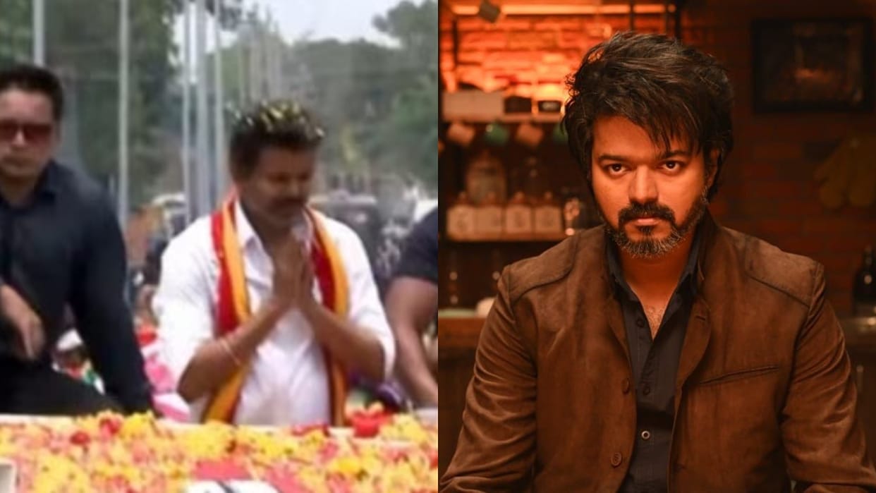 Vijay angry as security guard push elderly man at Puducherry rally Users praise actor