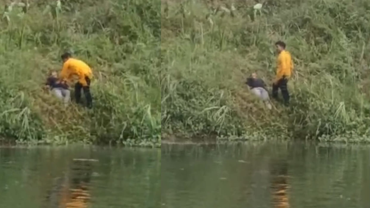 In Deoria, a teenage girl, upset by her father's scolding, jumped into a river and was saved by a young man.