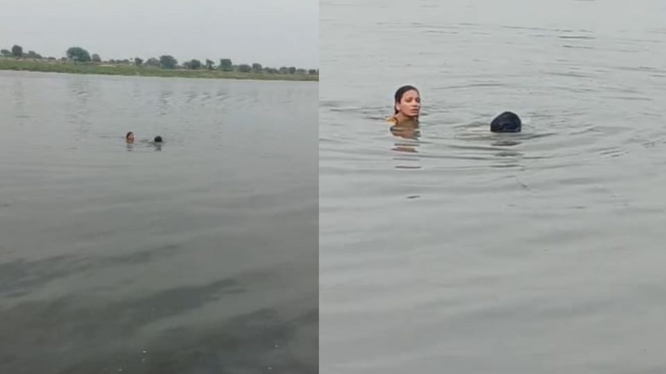 young woman jumps into Yamuna Distressed by her father scolding young man saves her life