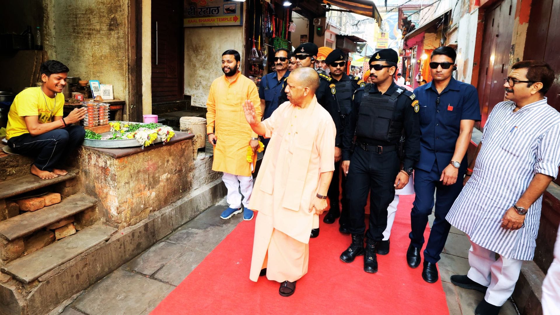 CM Yogi  Birthday visited Baba vishwanath 125 times shows affection towards children pictures