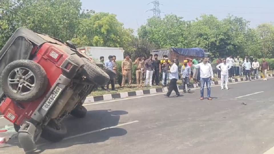 Meerut: Thar overturns after hitting bike, youth dies, woman's condition critical; horrified eyewitnesses