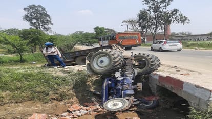 truck first hit a tractor-trolley and then a bus