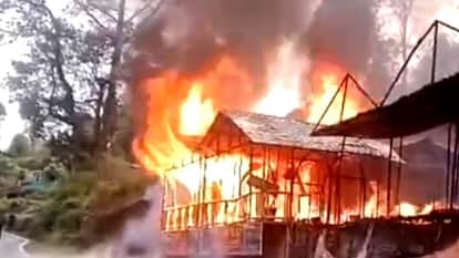 Chamoli News Fire Breaks Out at Restaurant After Lightning Strike Blaze Intensifies Following Cylinder blast