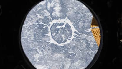 artemis astronauts shown manicouagan impact structure on earth