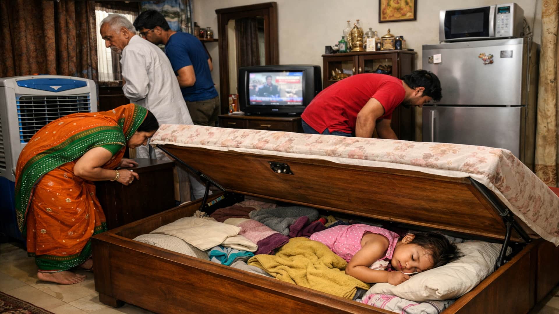 बेड के भीतर अचेत बच्ची। सांकेतिक चित्र