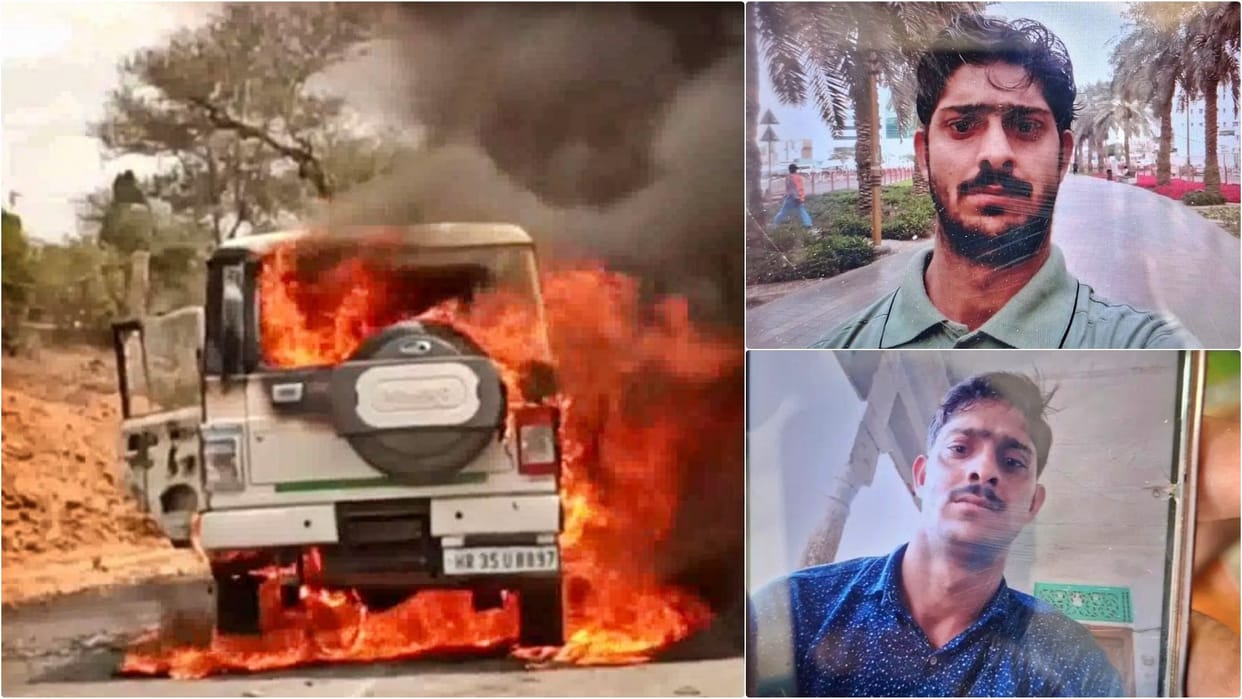 Sikar Accident: Real Brothers Died in Collision Between Bolero-Motorcycle; Vehicles Catch Fire, Traffic Jam