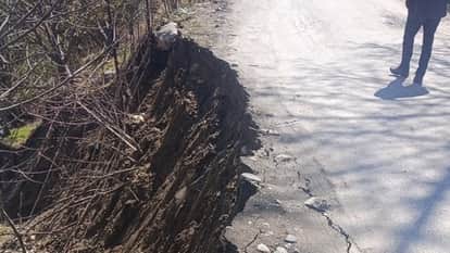 Erosion by Bhagirathi River 30-meter stretch of Gangotri Highway damaged in Dharali