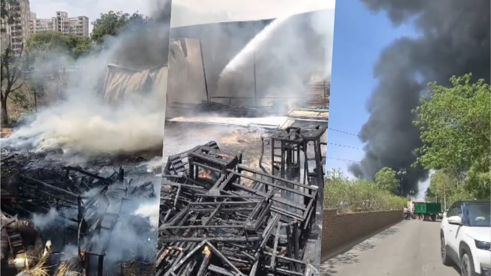 Fire breaks out at a furniture shop in Sector 89, Gurugram