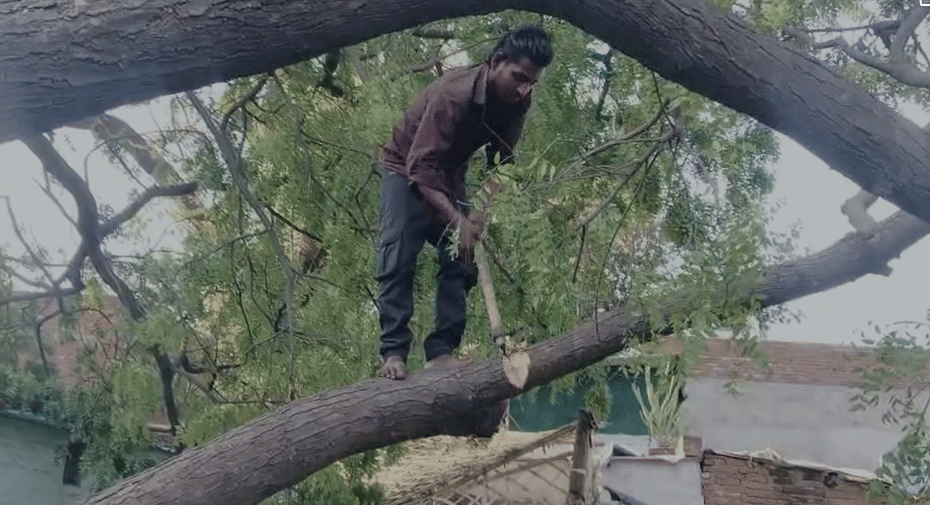 Power outage for 48 hours in Dada Nagar slum, residents cut fallen trees themselves