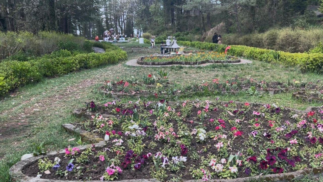 क्रेगनैनो पार्क मशोबरा में बिना टयूलिप के खाली पड़ा पार्क।