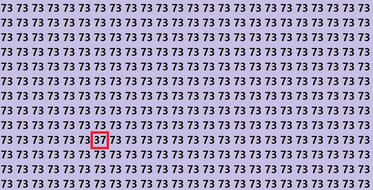 Optical illusion you have find 37 in 15 seconds brain teaser image