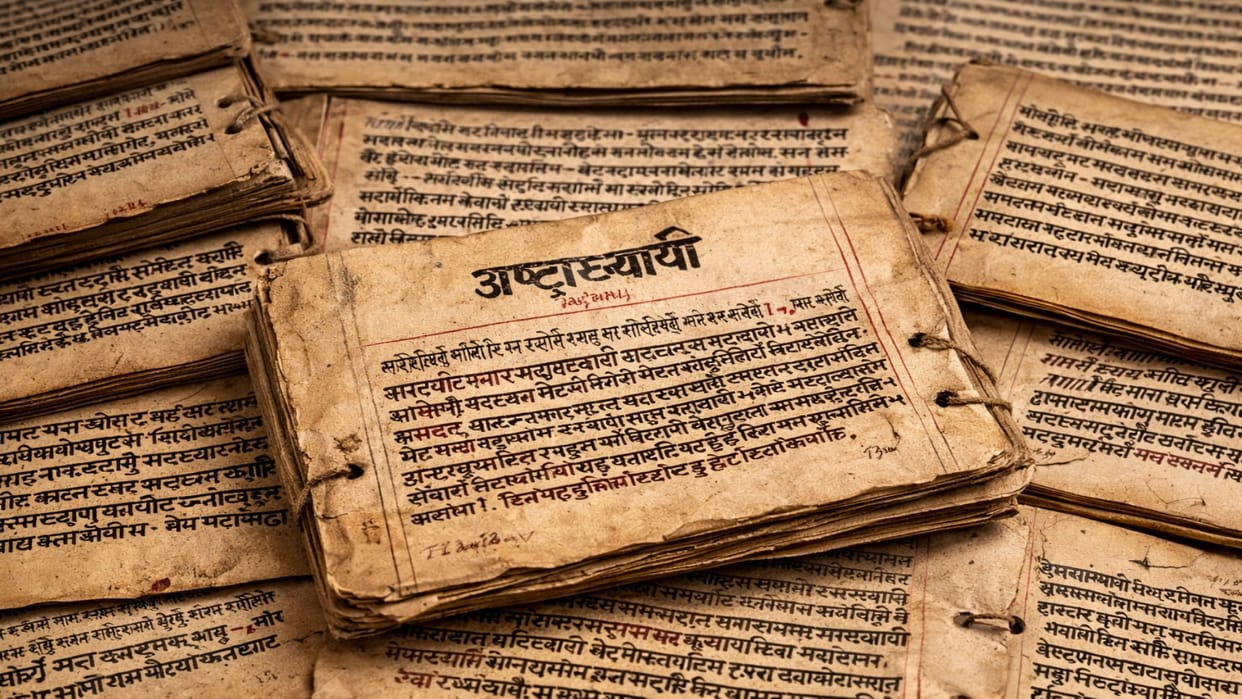 Manuscripts will resolve language-related contradictions; work is underway on the Ashtadhyayi manuscripts