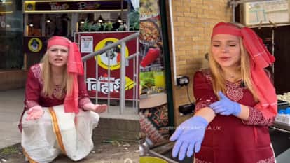 foreign woman bihari accent selling samosa london viral video