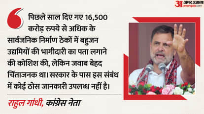 Rahul Gandhi questions Bahujan Samaj share in government contracts, says government has no data