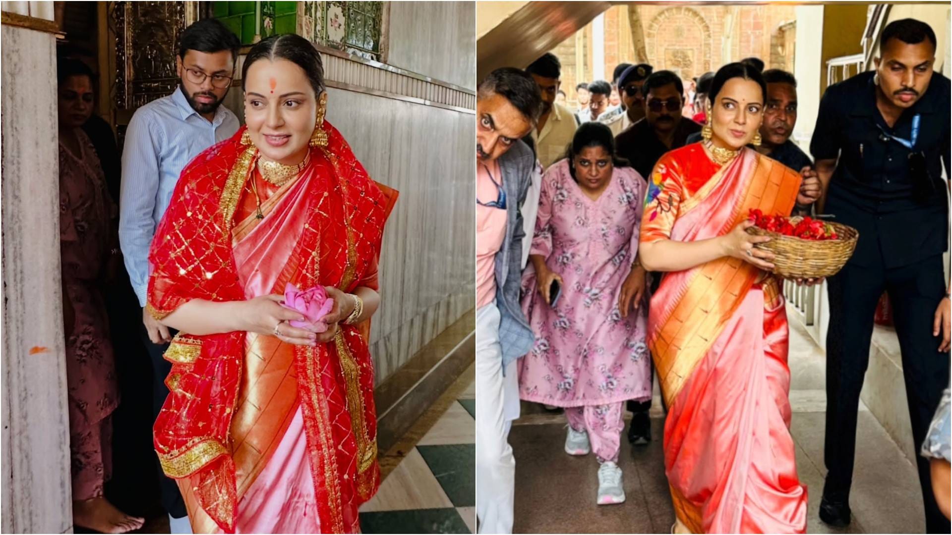 Actress MP Kangana Ranaut visited Kalighat Temple to seek blessings of Maa Kali in Kolkata shares Photos