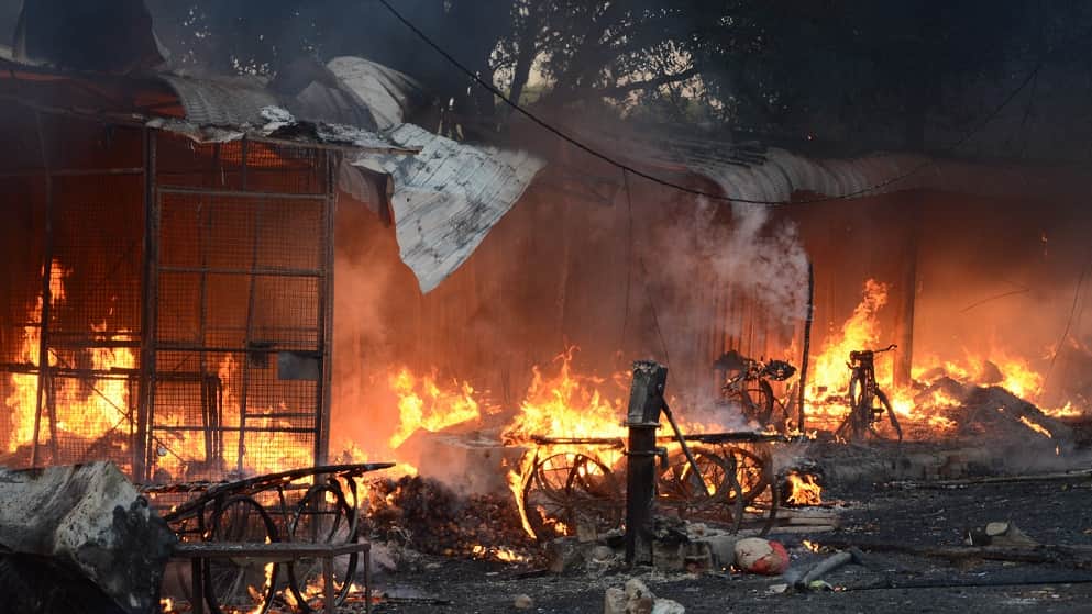 Kanpur Fire The Echo of Explosions and a Scene of Devastation 35 Shops Gutted as Fridges and Cylinders Explode