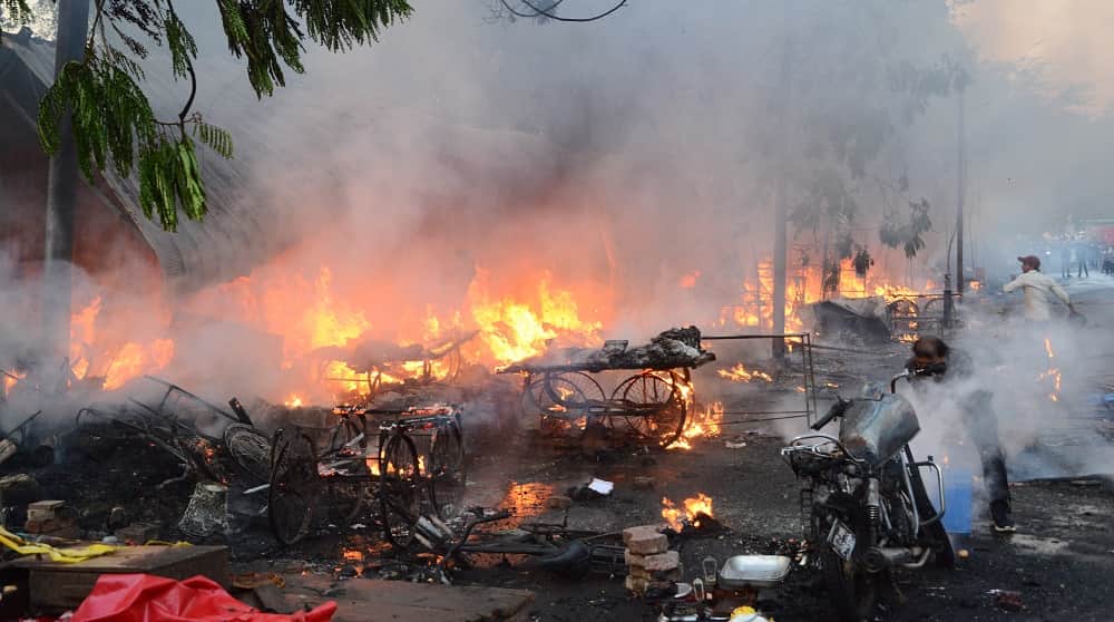 Kanpur Fire The Echo of Explosions and a Scene of Devastation 35 Shops Gutted as Fridges and Cylinders Explode