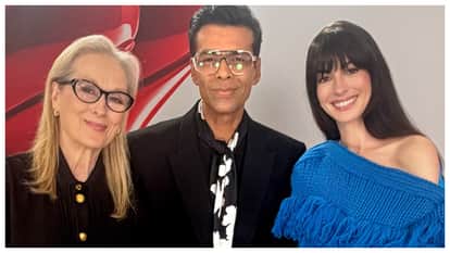 Karan Johar meets Meryl Streep Anne Hathaway in Tokyo during The Devil Wears Prada 2 promotion event