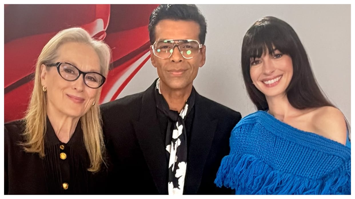 Karan Johar meets Meryl Streep Anne Hathaway in Tokyo during The Devil Wears Prada 2 promotion event