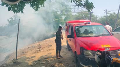 High-tension cable damaged by fire in garbage power supply disrupted for hours in azamgarh